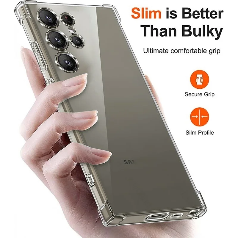 Luxury Shockproof Silicone Soft Case - Clear Ultra Thin Cover