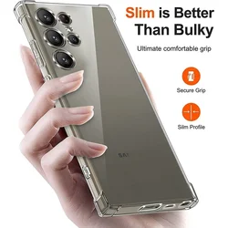 Luxury Shockproof Silicone Soft Case - Clear Ultra Thin Cover - Galaxy S25 Edge (Transparent)