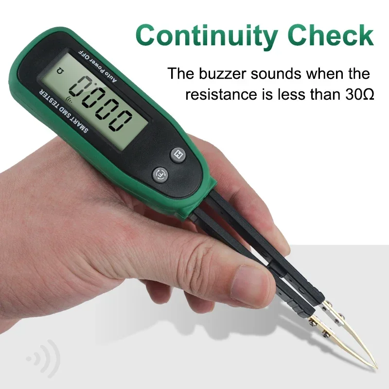 Smart SMD Tester Multimeter Auto Range Capacitance Resistance Diode Capacitor Rotable Tweezer LCD Display Digital Battery Tester