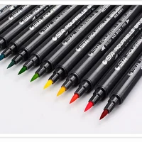 STA Watercolor Brush Pen Set Waterbrush Daul Tip Caligraphy Brushpen Markers Drawing Pen Manga Art Markers School Art Supplies 6