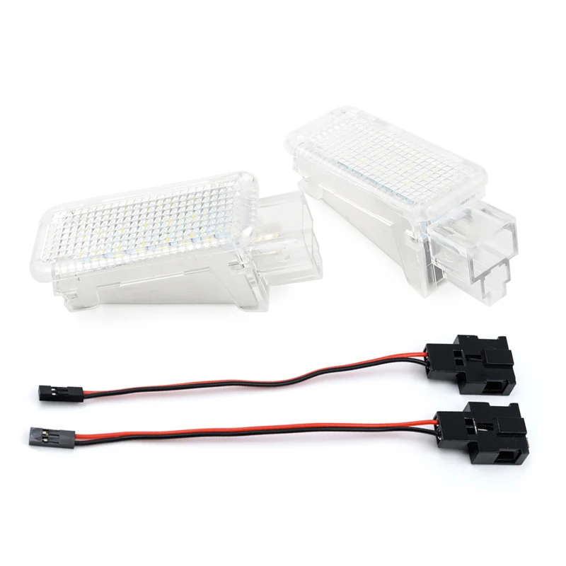 Kit 2x LED D'ambiance Blanc Xenon 6000K Pour Audi, VW, Porsche - Éclairage Plancher/porte/boîte à Gants - Neuf