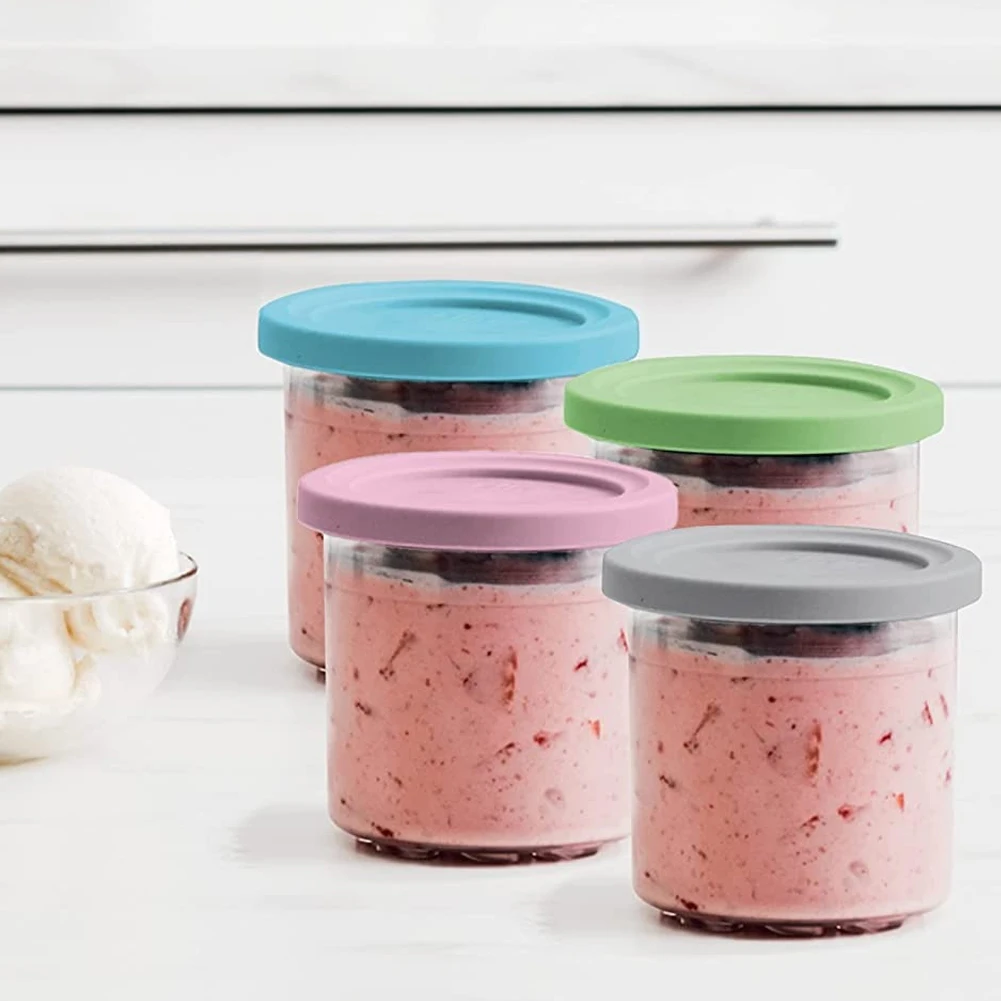 Description Picture 5 of item4Pcs Ice Cream Pints Cups Ice Cream Maker Storage Jar With Sealing Lids Ice Cream Scoop Gadgets For NINJA CREAMI NC300s Series
