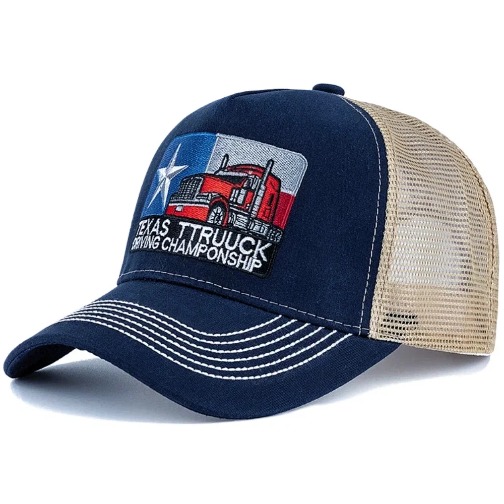 Unisex Baseball Cap Texas bestickt Trucker Hut Mesh Hut Kappe für Männer Frauen atmungsaktive Streetwear Sommer Outdoor Trucker Cap – Detail 17