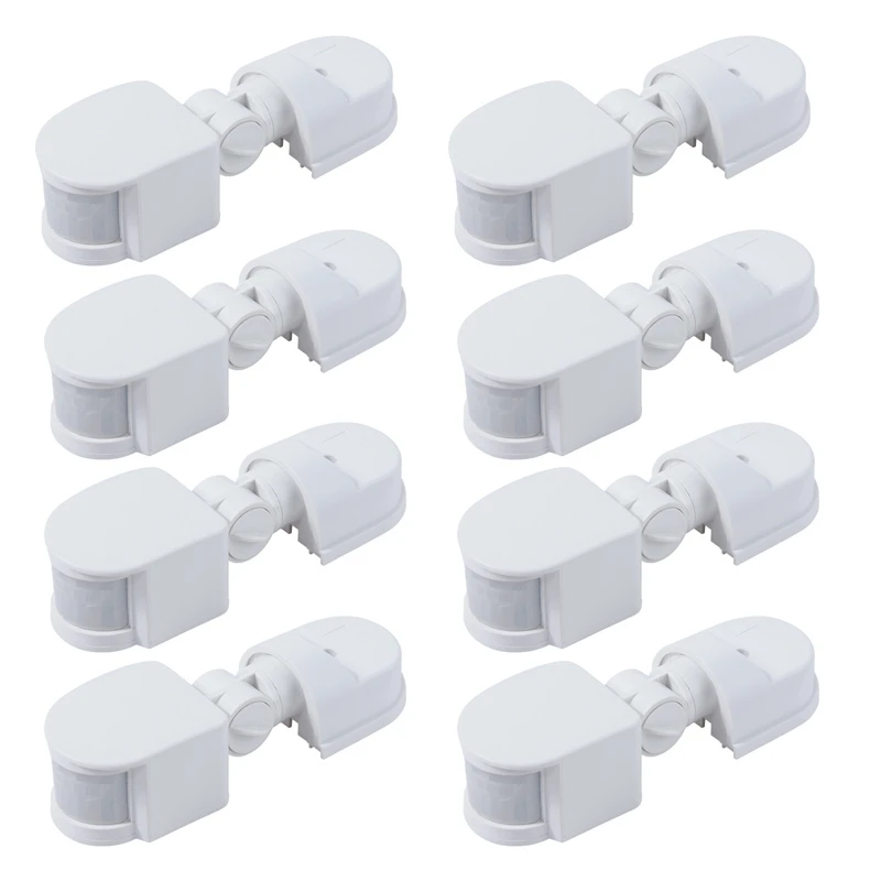 

10X Infrared Motion Sensor AC110V-240V Adjustable Sensor Switch For PIR Body Motion Sensors (White)