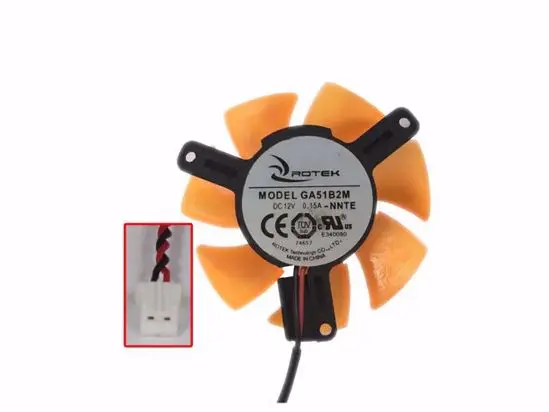 

APISTEK Rotek GA51B2M NNTE вентилятор видеокарты DC 12V 0.46A 2-проводной