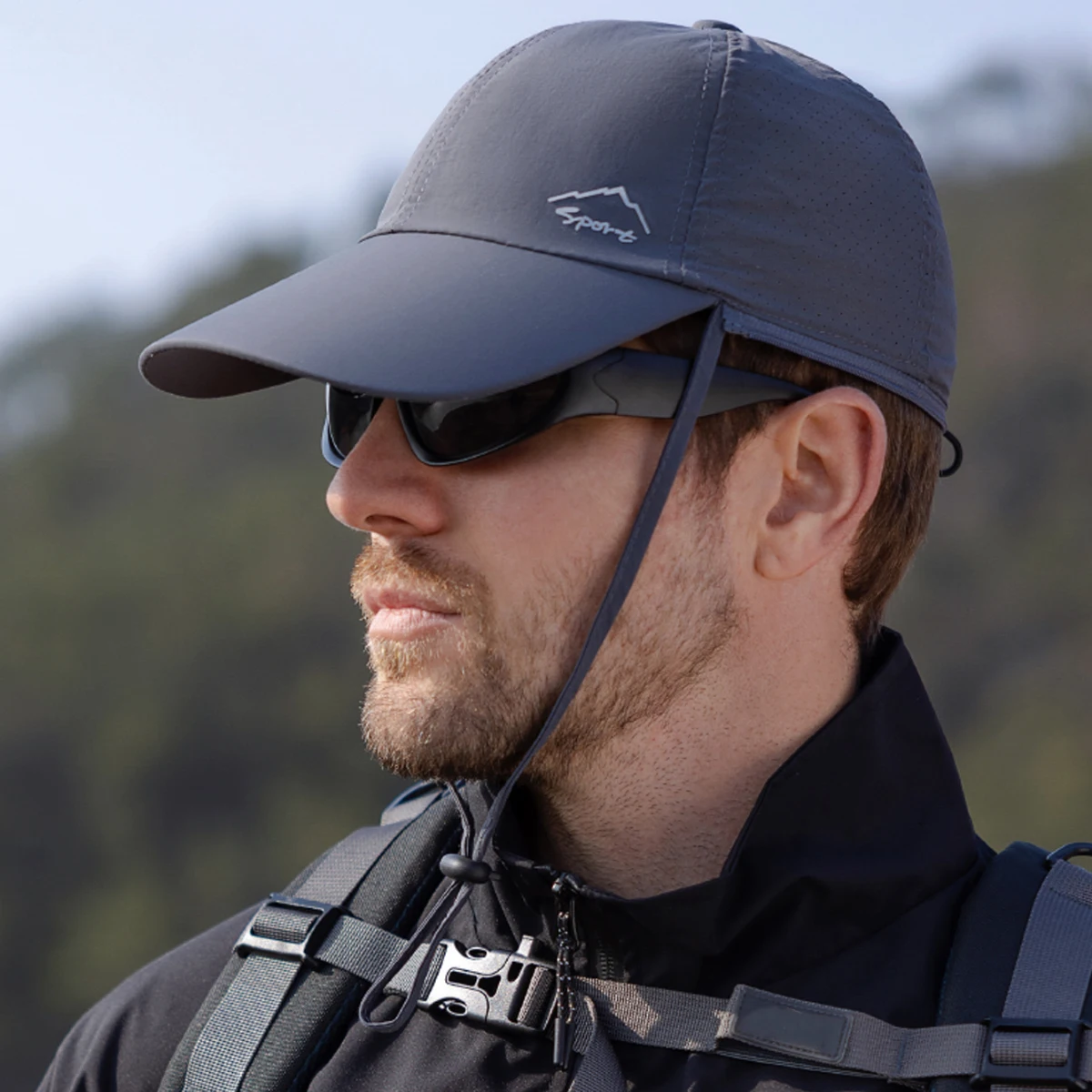 Baseball Caps Detachable Quick Drying Baseball Cap for Men Outdoor Hiking Golf Sun Hat Face Mask Neck Flap Fishing Hats UPF 50+ Adjustment sun hat sun protection hat fisherman hat