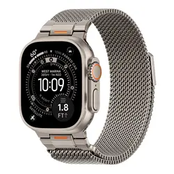 Premium Milanese Loop Strap for Apple Watch - Stainless Steel Bracelet Band (Titanium)