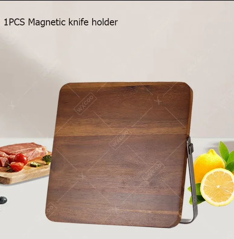 S4a5dd26e5eac4bdc81414f3c11eb7550B küchexyz.de Best Price | Fast Delivery |Quality Product Long Magnetic Knife Block Acacia Wooden Kitchen Knife Holder Kitchen Counter Strong Enhanced Magnets Stands Storage Knife Holder