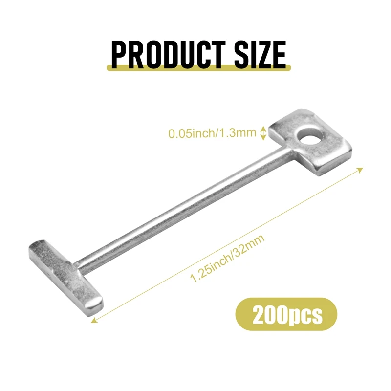 A81M New 200Pcs Tile Leveling System For Tile Laying Reusable Steel Needles Flooring Replaceable Pin Tiling Construction Tools