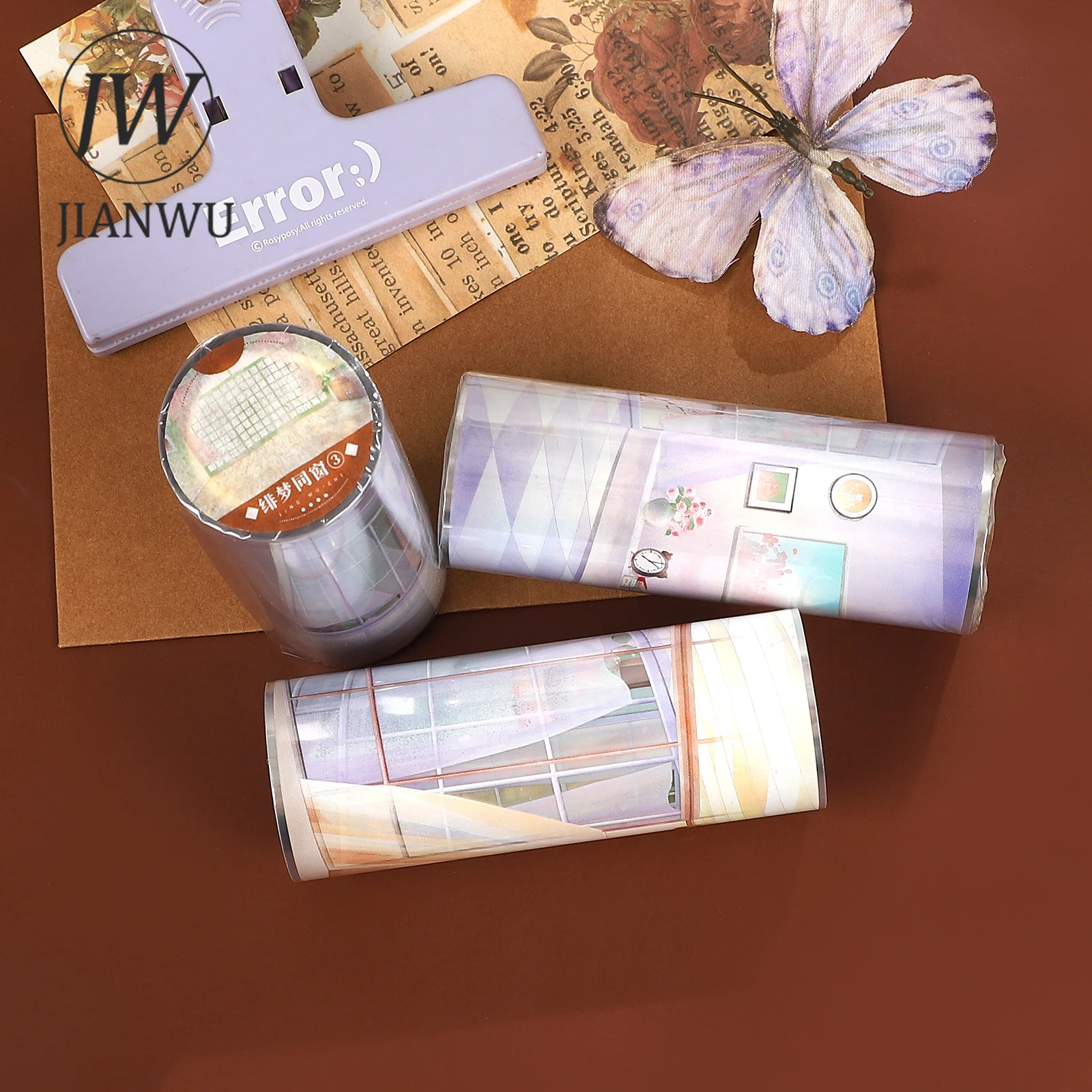 JIANWU 103mm * 5m 빈티지 드림 윈도우 풍경 소재 콜라주 스크랩북 PET 테이프 크리 에이 티브 DIY 저널 문구