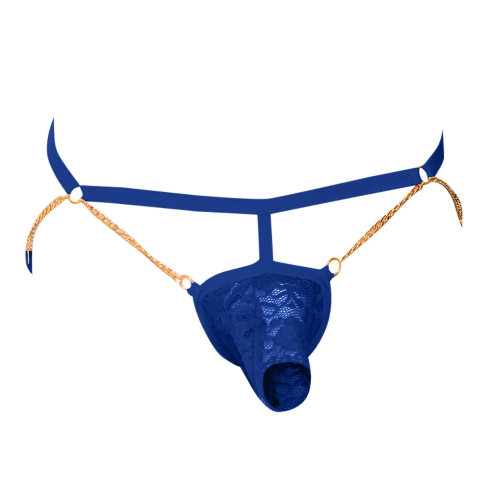 New Men Sexy Thongs Chain Lace Penis Pouch G-String Homme Low Waist Erotic Lingerie Gay Tanga Hombre стринги мужские