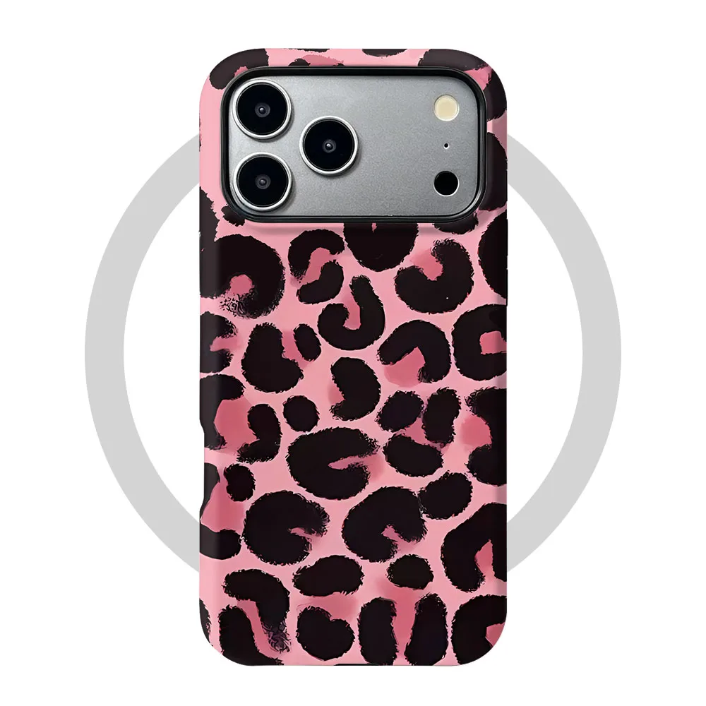 Magnetic Retro Leopard Print 2-in-1 Film Shell Phone Case