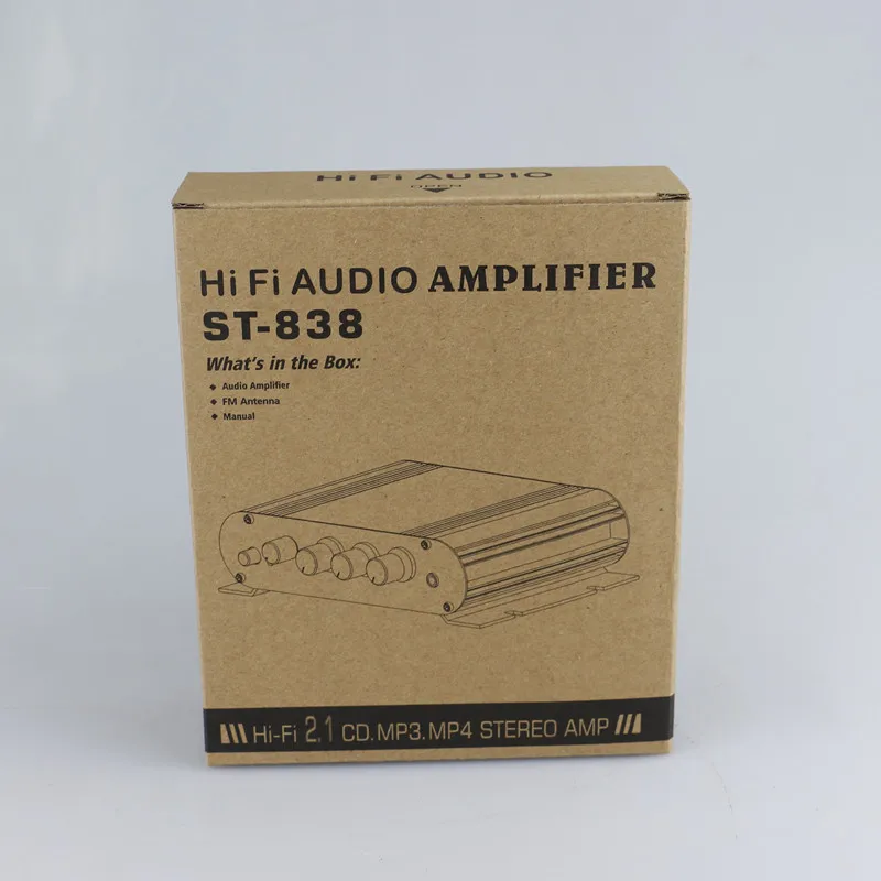 ST838 Sound Amplifier 2.1CH Power Amplifiers For Home Car Meeting Theater AMP 20Wx2+40W Class D Stereo Treble Bass Sound Amplify