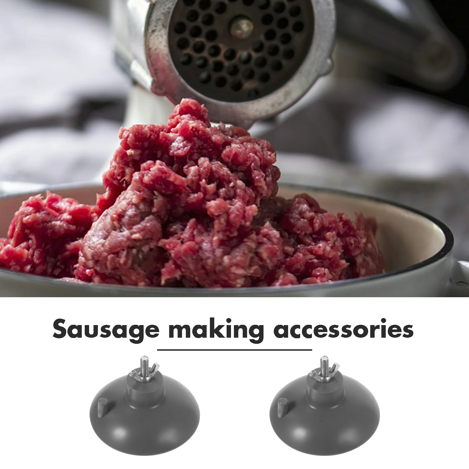 2 Pcs Suction Sausage Enema Cup Meat Grinder French Fry Cups Pvc Portable Stuffer Sucker sausage stuffer