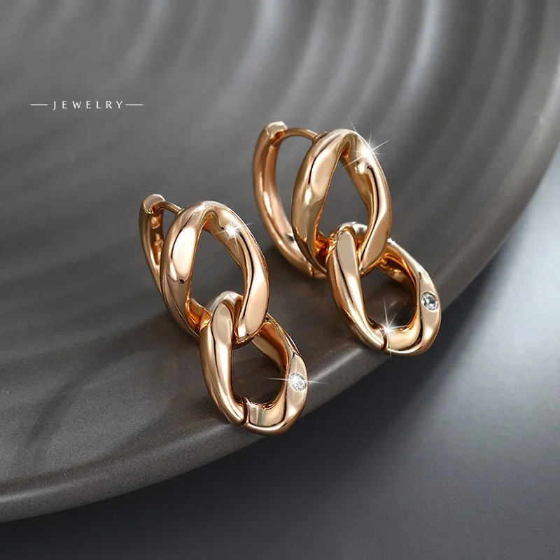 

Женские серьги-кольца золотого цвета с двумя овальными геометрическими фигурами, 2023