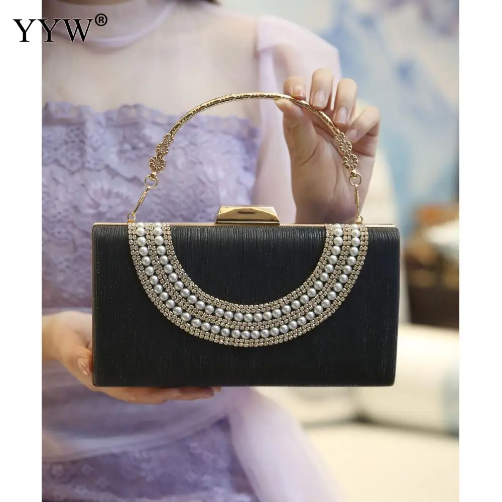 Luxury Vintage Women's Pearl Evening bag Handmade for Party Wedding Bags  Designer Handbag Womens Hand Bag Party Wallet Purse