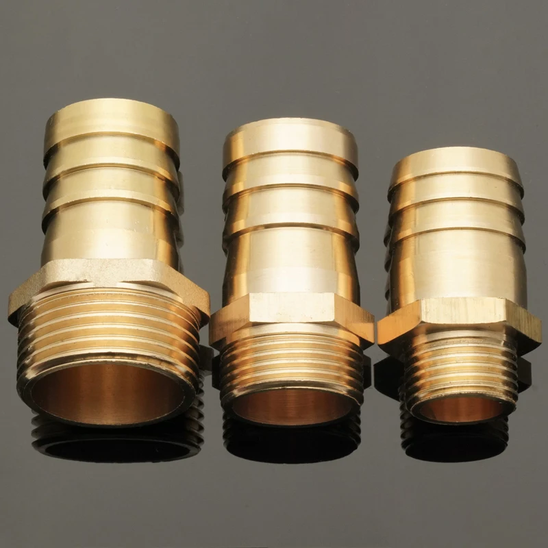 Pipe fitting brass pipe fitting 6mm-16mm hose barb tail M8 M10 M12 M14 metric male thread connector joint copper coupler adapter