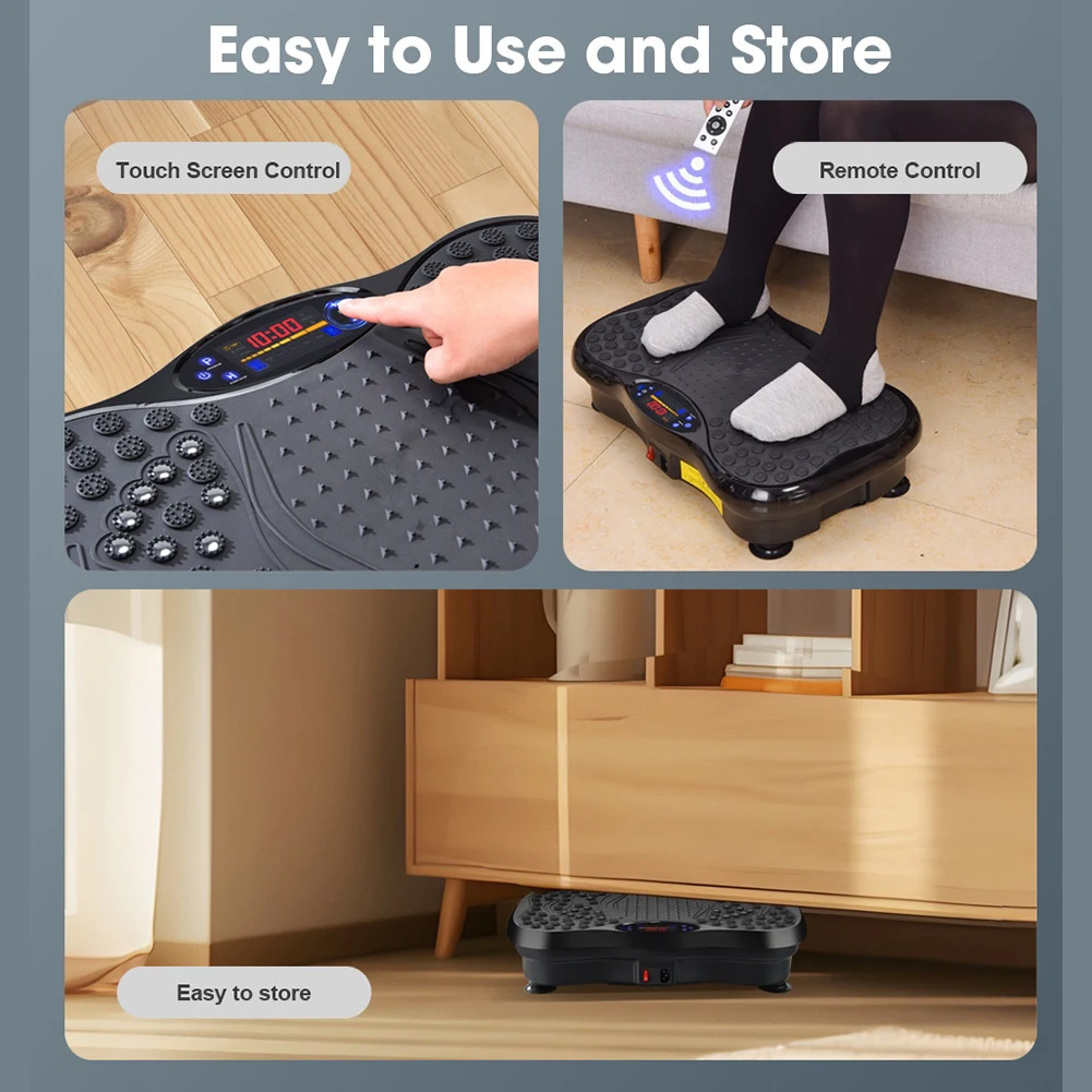 Vibration Plate Exercise Machine Bluetooth-Compatible Rhythm Machine Adjustable Speed Workout Vibrate Stand for Weight Loss