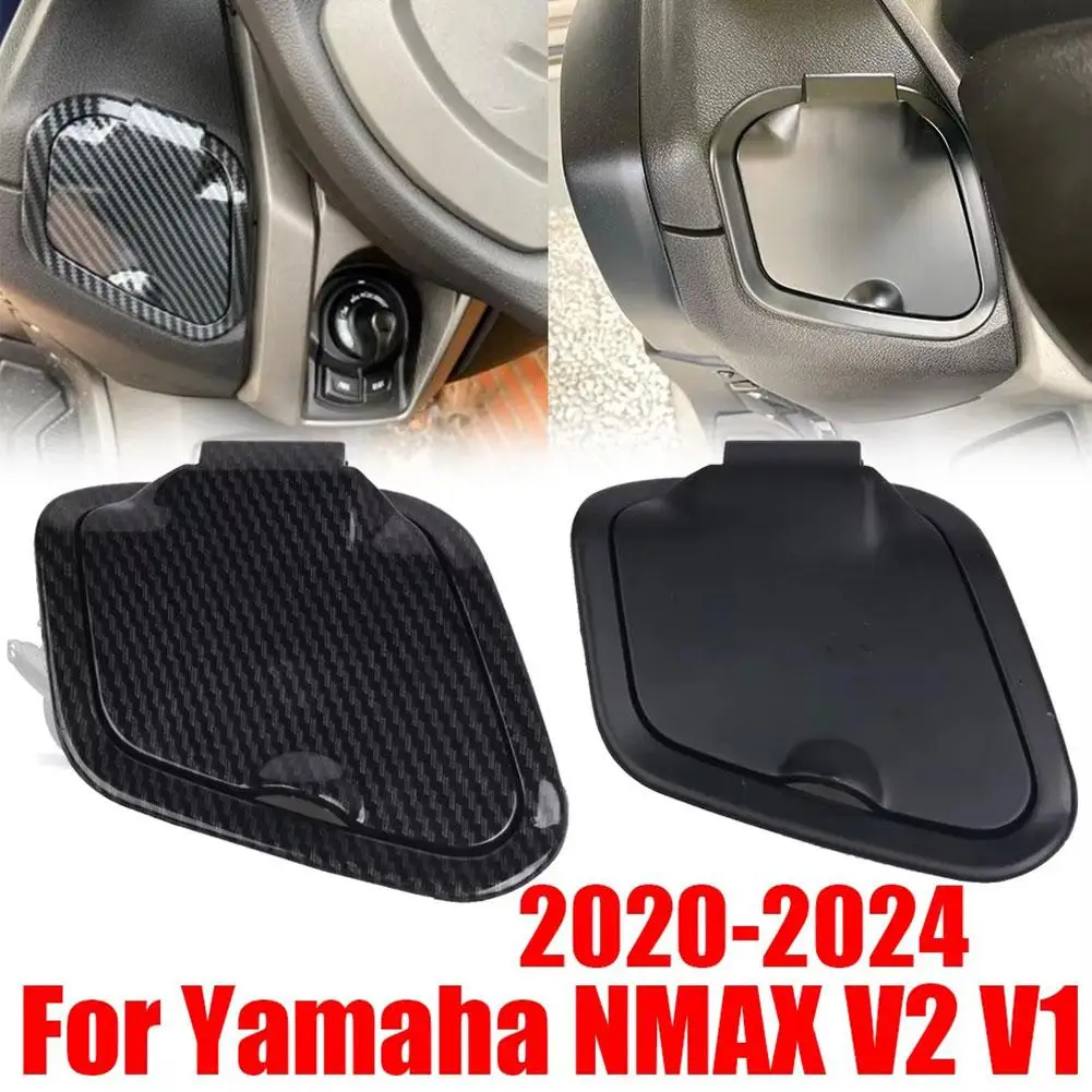 Motorcycle Storage Pocket Cover ABS Carbon Fiber Pattern Universal For NMAX125 NMAX155 NMAX V1 V2