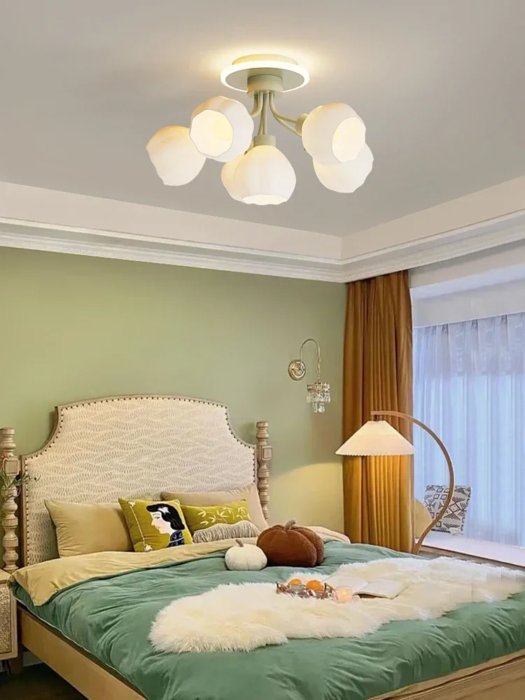 

Master Bedroom Chandelier Cozy and Romantic Room Ceiling Luminaire Surface Mounted Luminaire Cream Style New