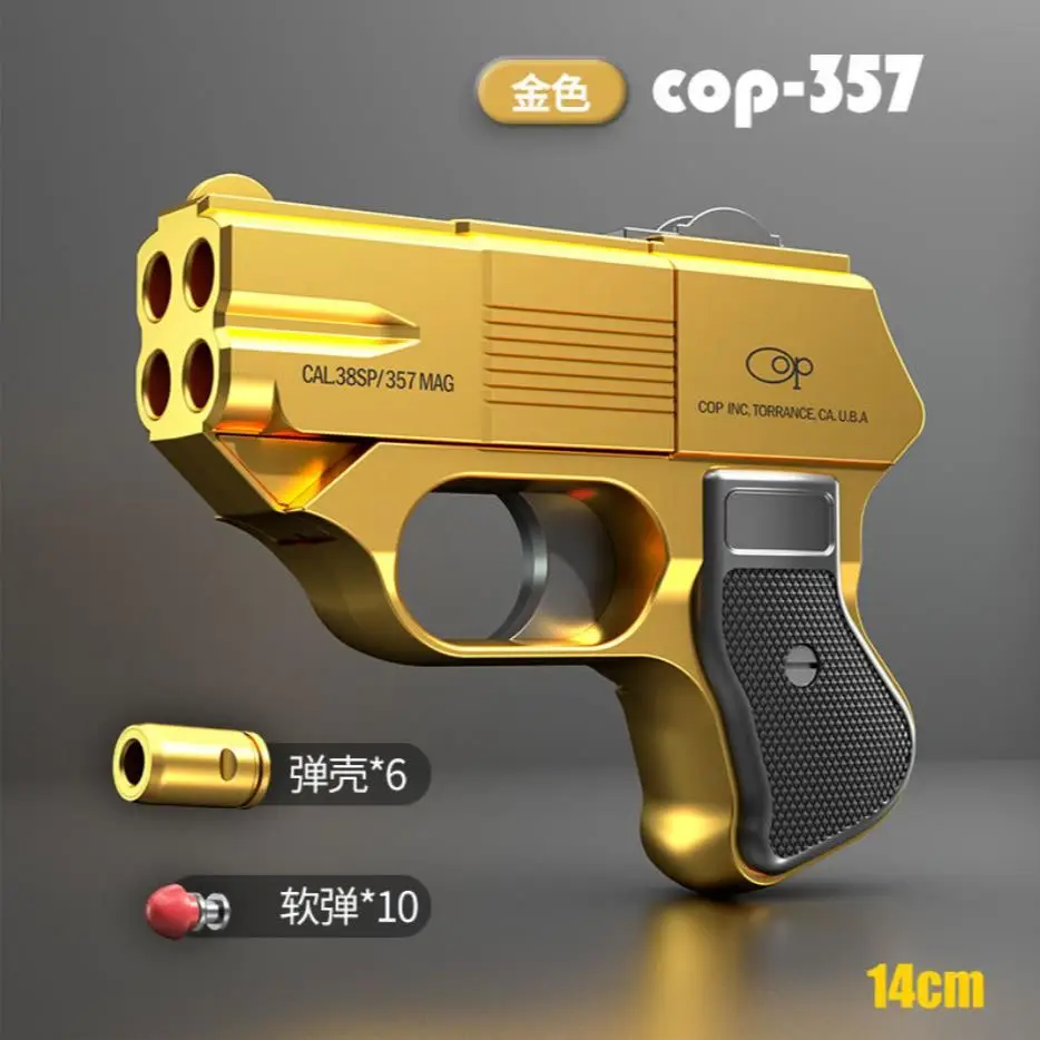 Mini Alloy Pistol Cop 357 Revolver Launcher Shell Throwing Automatic