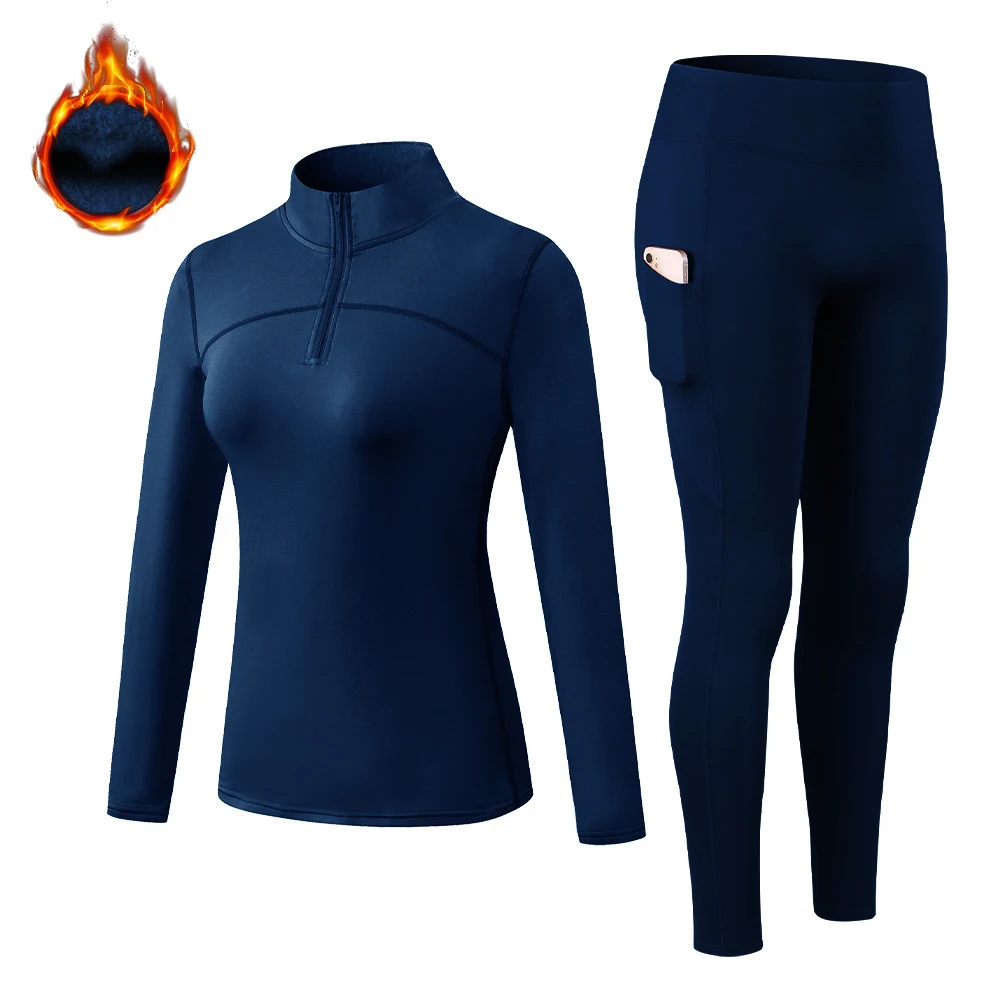 

2023Winter Women's Thermal Underwear Sets High-collar Winter Fast Dry Long Johns Thermo Underwear Women Shirt Female Warm Clothe