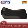Western Wool Felt Horse Saddle Pad with Distressed Wear Leather for Horses USA-made Brown Breathable Durable