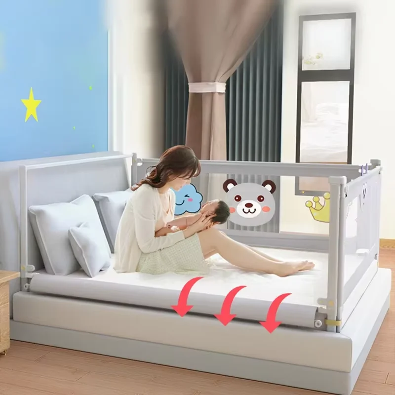 Bed Guardrail Liftable Baby Safety Bed Barrier Stable Handrail Safety Children Fence Crib Rail Guard for Kids Playpen