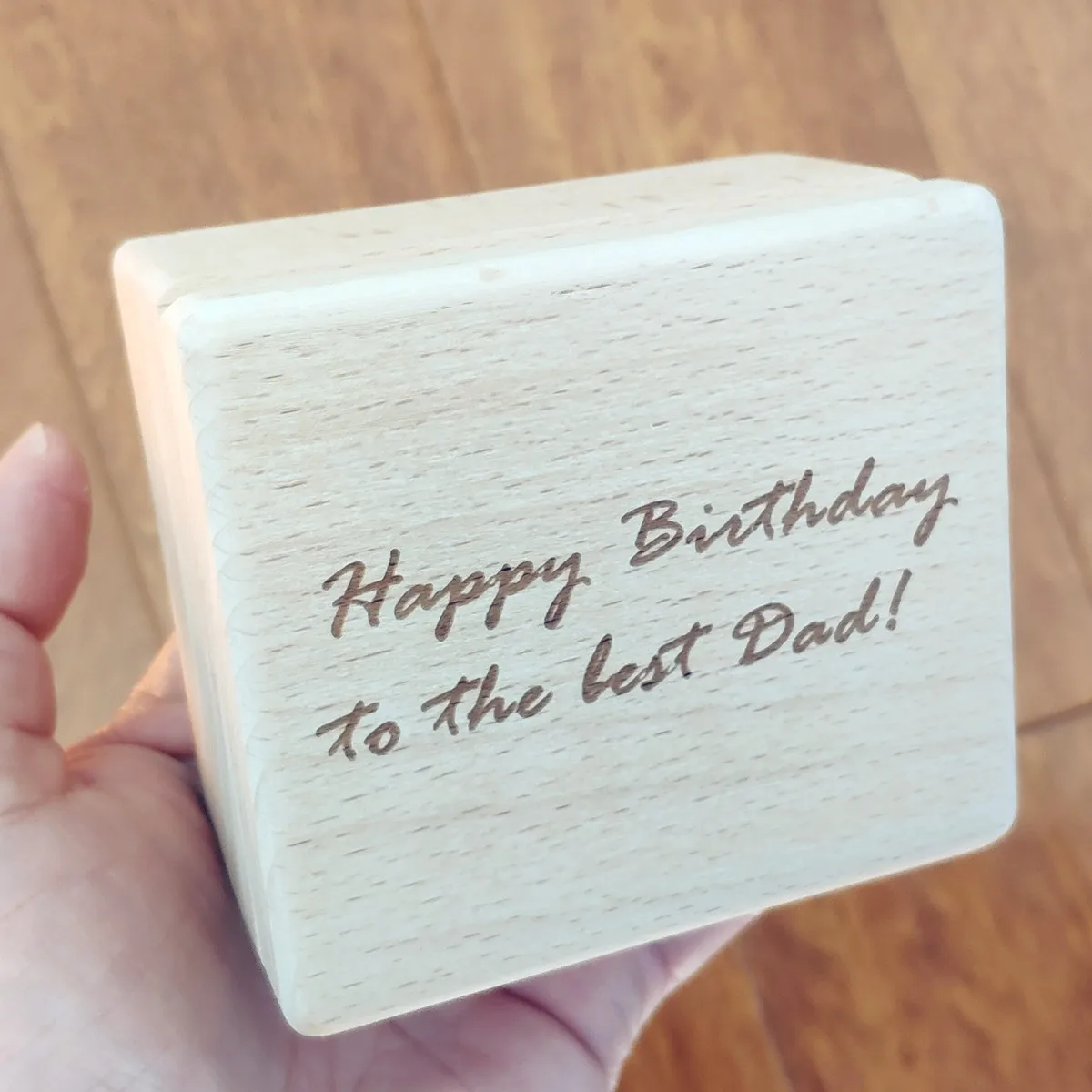 

To the Best Dad Music Box, Personalized Photo Engraved, Customized Song Play, Once Open Father's Day Anniversary Birthday