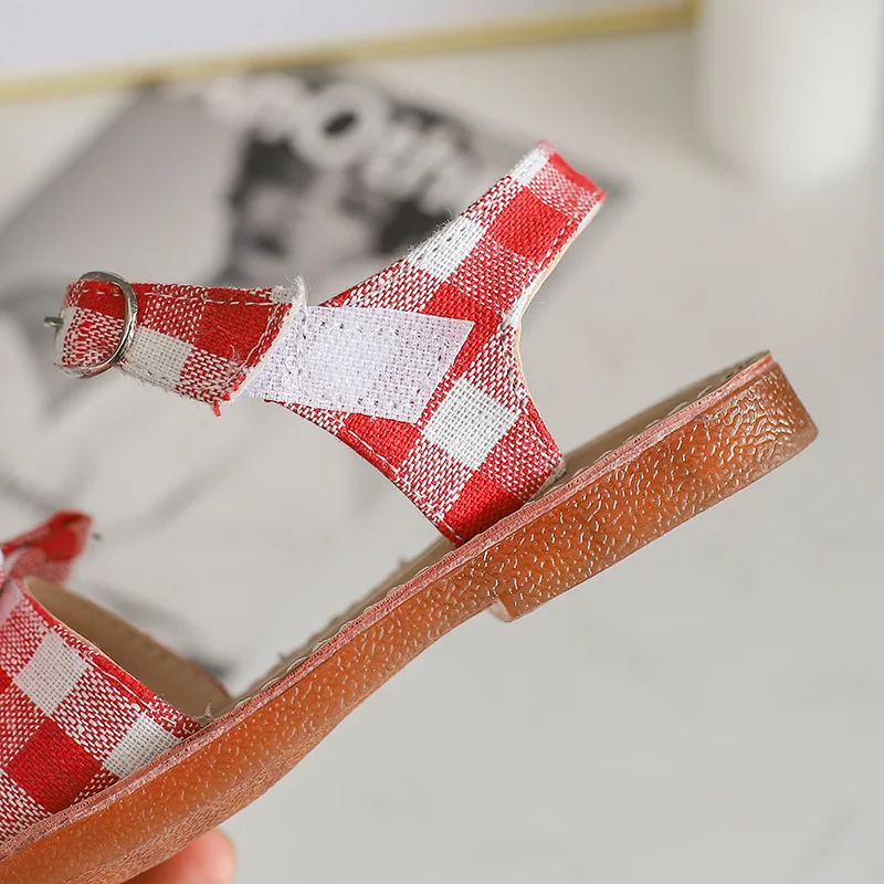 Bekamille Kids Sandals Girls Bow lattice Flat Heel Beach Shoes Children Sandals For Girls Princess Casual Sneakers SZ040