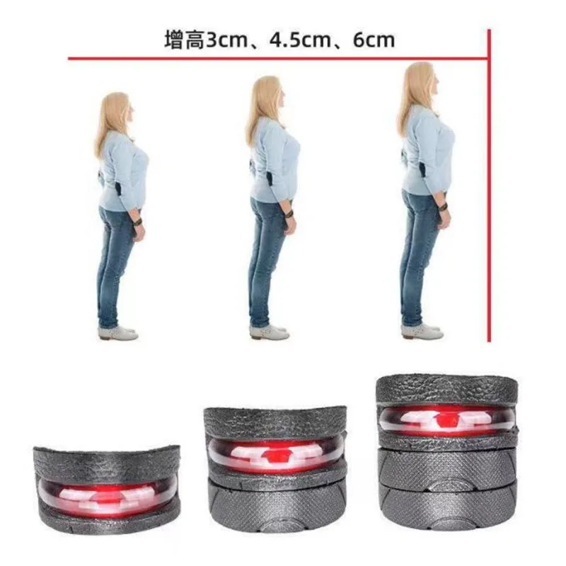 남녀 키높이 깔창, 엘리베이터 슈즈 쿠션, 유니섹스 스니커즈 힐 리프팅 인서트, 키높이 하프 깔창 3-7.5cm