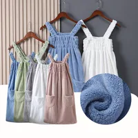 Wearable Bath Towels Coral Fleece Women's Bath Skirt Absorbent Sling Bathrobe Bath Skirts Shower Bathroom Quick Dry Towel 1
