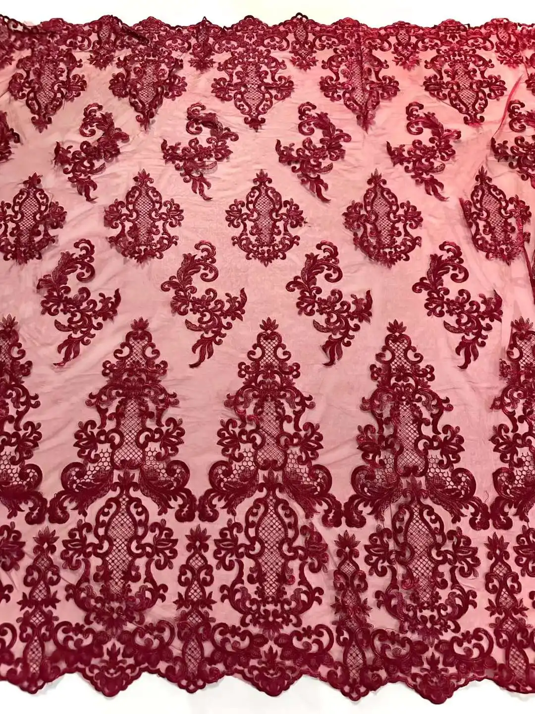

Exquisite Embroidery Fabric African Nigeria Lace Flat Embroidered French Mesh Yarn Lace For Weddings Evening Dresses Party