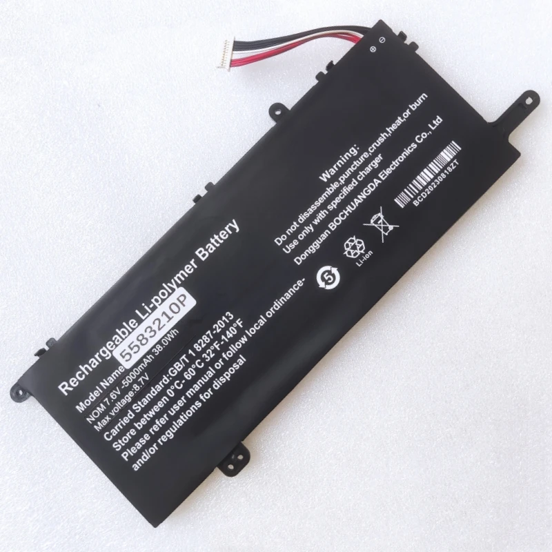Bateria do Portátil para Hipaa s5 Fuwei Xu156 Xu156s dc 59541902s1p F152g-zc 7.6v 38wh 5000mah Novo Tablet e pc 5074116pv-2s1p - Imagem 3