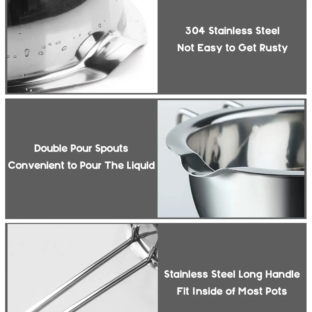 Description Picture 4 of item1200ml Candle Wax Melting Pot with 2400ml Stainless Steel Pot for Melting Chocolate Candy Candle Soap Wax Making Kit