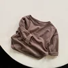 New Arrival Bamboo Cotton Long Sleeve T-Shirt for Spring/Autumn Unisex Kids, Korean Style Pure Cotton Base Shirt Baby Top 4