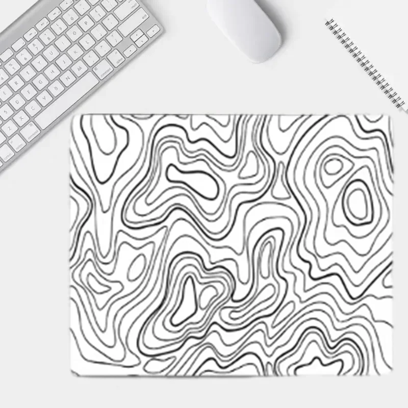 White Terrain Contoured Gaming mousepad Lengthened Extension Pad Terrain Desktop Pad Keyboard Mousepad 2mm thick non-slip base a 4
