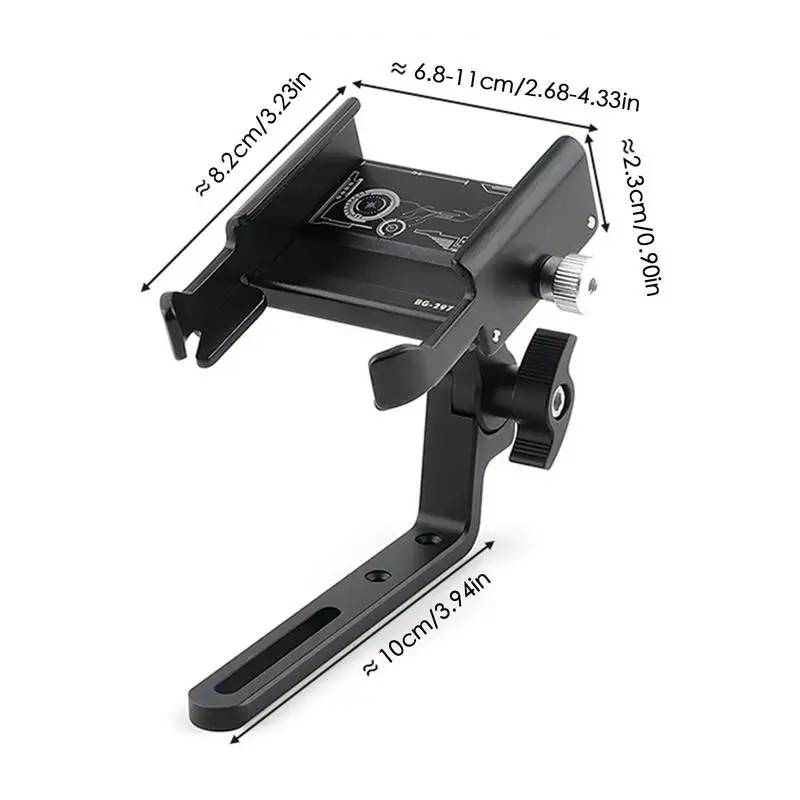 Cycle Phone Holder Mount Stable Aluminum Alloy Cycle Phone Mount Multi-Functional Adjustable Clamp Phone Mount Clamp For