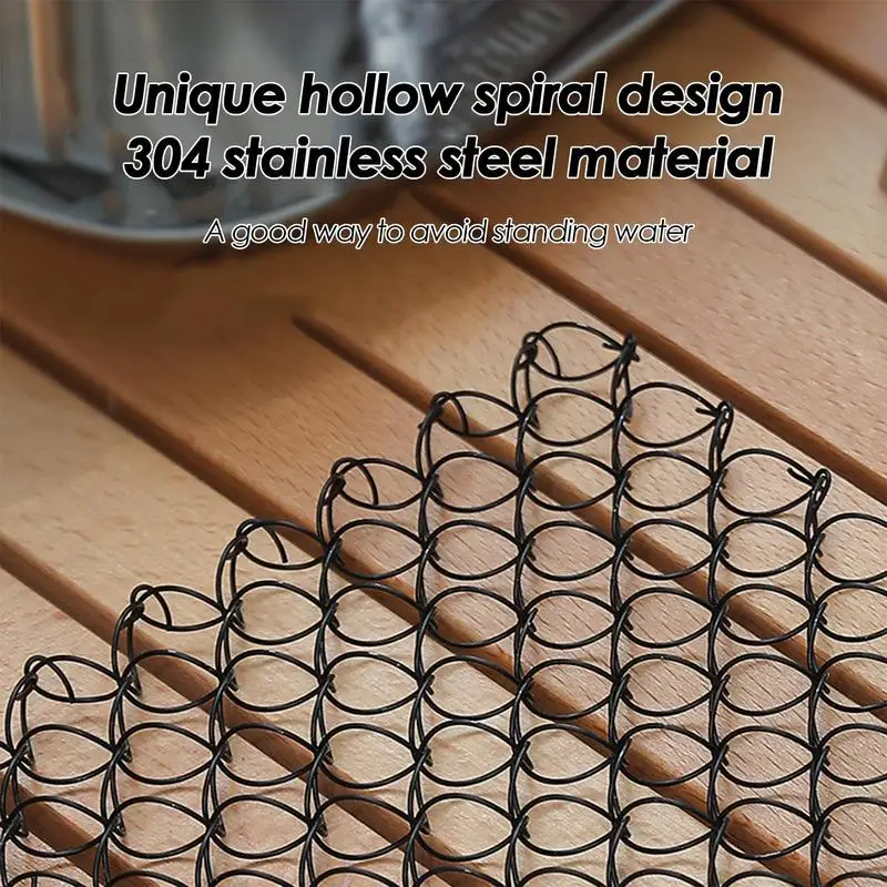 Tableware Insulated Mat Spring Anti Scald Pad Spiral Wire Trivet Heat Insulation Pad Stainless Steel Tableware Mat For Camping
