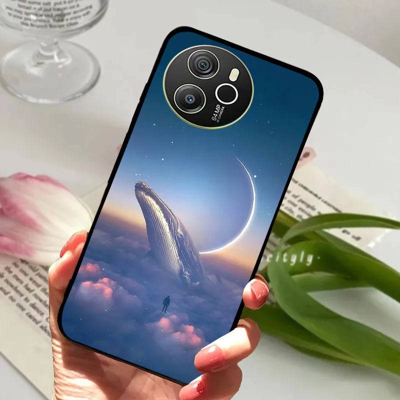 Shockproof Soft TPU Silicone Phone Cover with Cartoon Matte Bumper