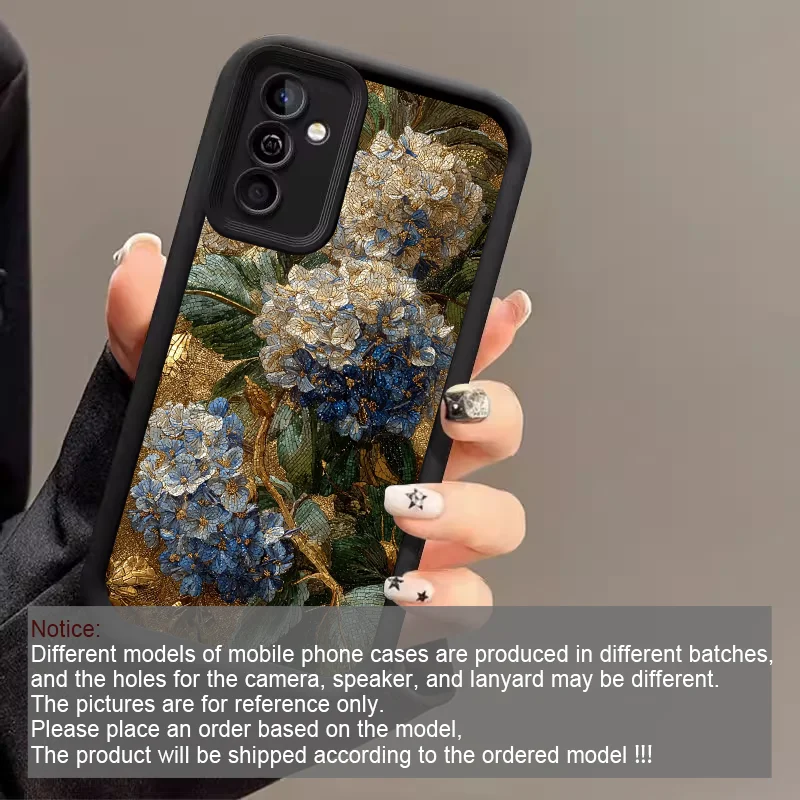 Creative Blue Hydrangea Floral Soft Phone Case Cover