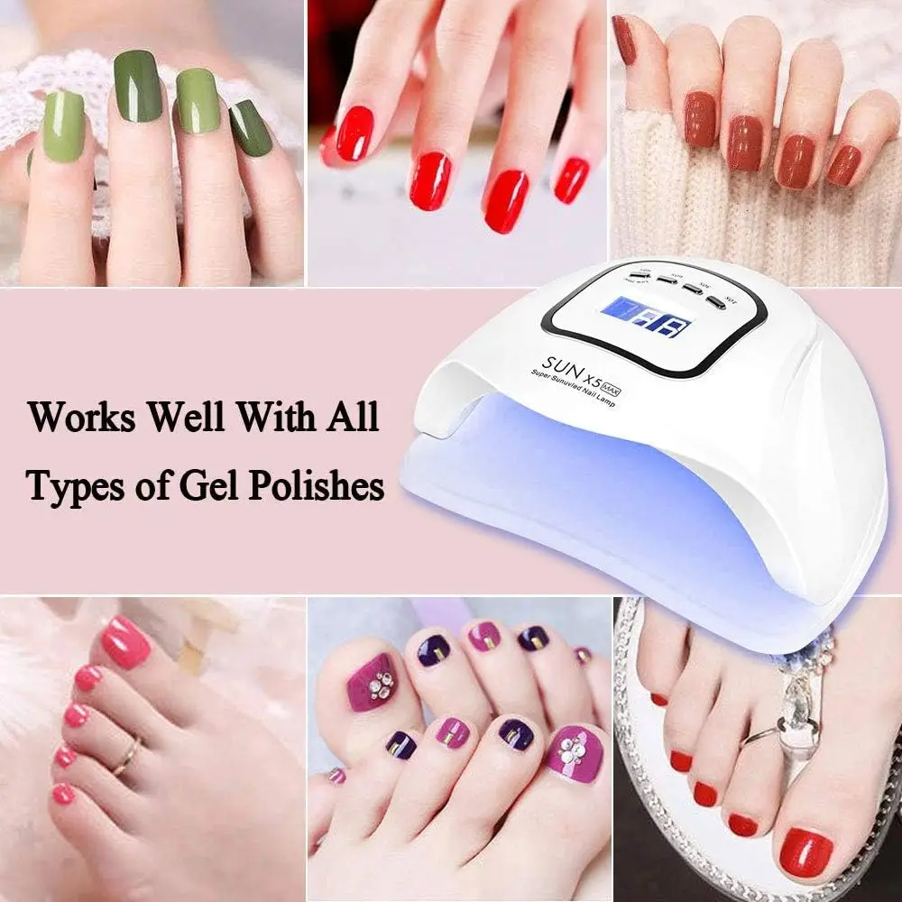YIKOOLIN UV LED Nail Lamp Professional Nail Dryer Gel Polish Light UV Light with 4 Timer Setting Curing Gel Toe Nails