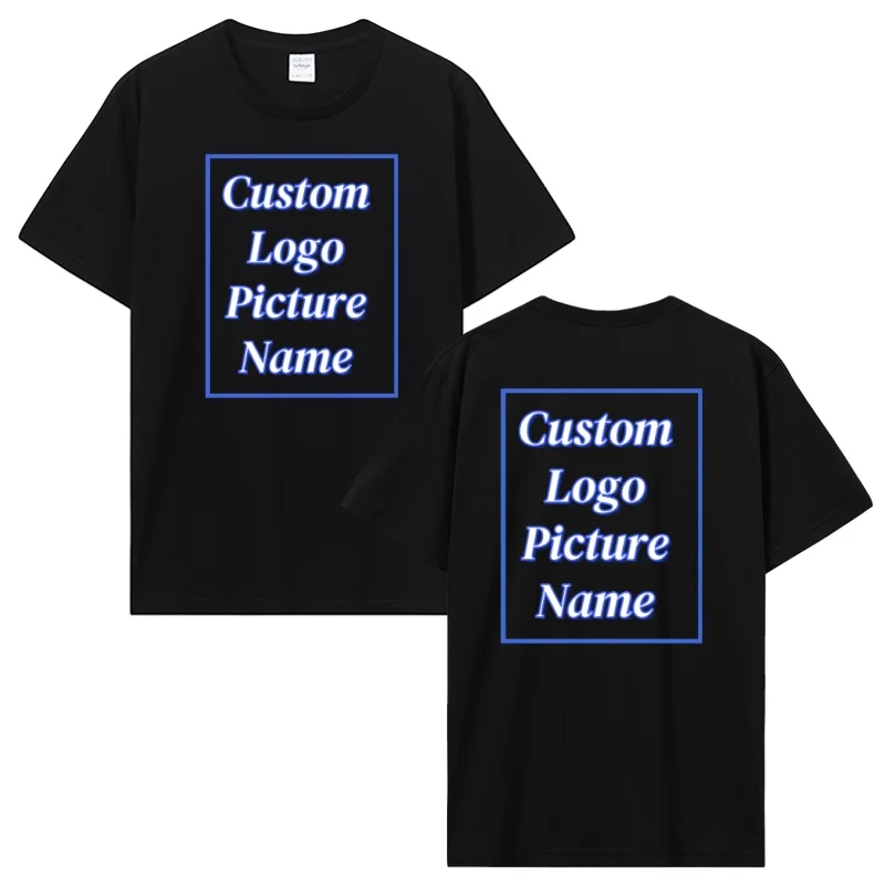 T-shirt personnalisé pour hommes T-shirt en coton chemise personnalisée faites votre conception Logo texte hommes femmes concevoir votre cadeau T-shirt cadeau