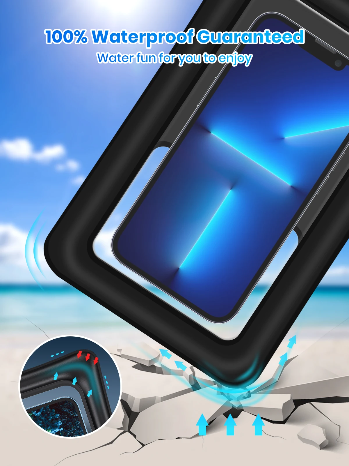 Waterproof Phone Pouch Case iPX8 Waterproof Phone Case For Swimming Universal Dry Bag Underwater For iPhone Samsung Up to 7"