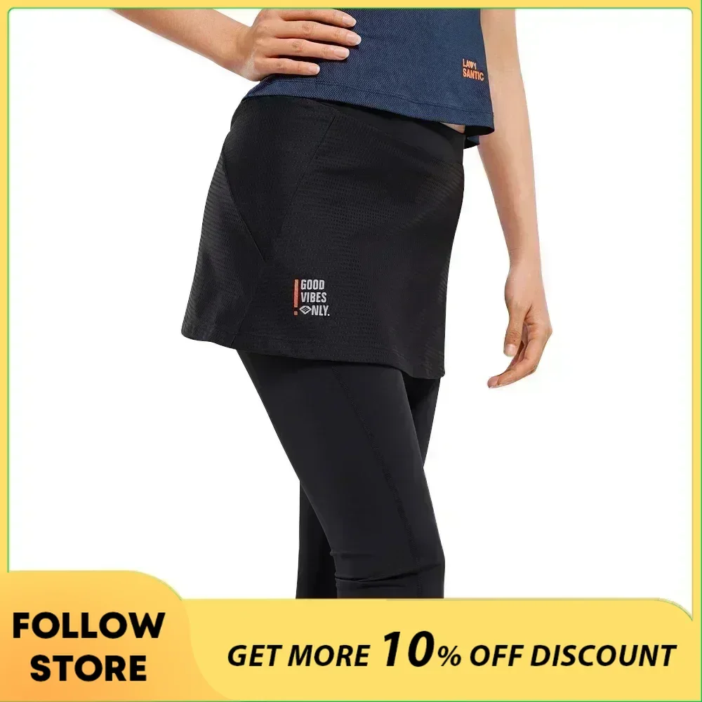 Santic Women's Cycling Pants Summer MTB Bike Riding Skirt Breathable Lightweight Perspiration Cropped Cycling Skirt Asian Size cycling shorts