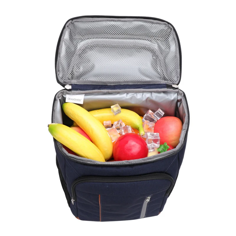 Double shoulder insulated bag outdoor camping large capacity waterproof refrigerated picnic bag beer double layer backpack