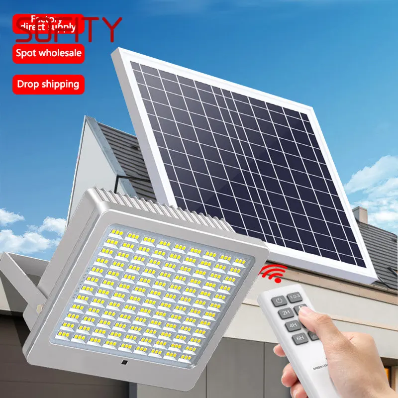 SOFITY Solar Flood Light With Remote Control Waterproof IP65 LED Outdoor Floodlights Lamp For Courtyard Garden Balcony