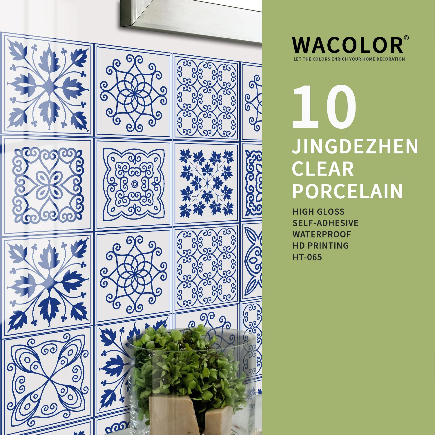 Wall Tile Transfer Sticker for Home Decoration, Peeling and Pasting