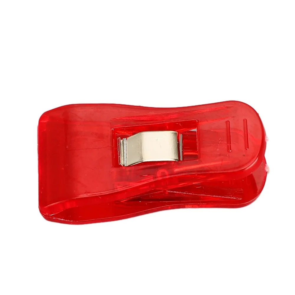 100 Pcs 플라스틱 플라스틱 클립 투명 다채로운 다목적 다채로운 투명 플라스틱 클립 3.6*1.8cm 소형 크기