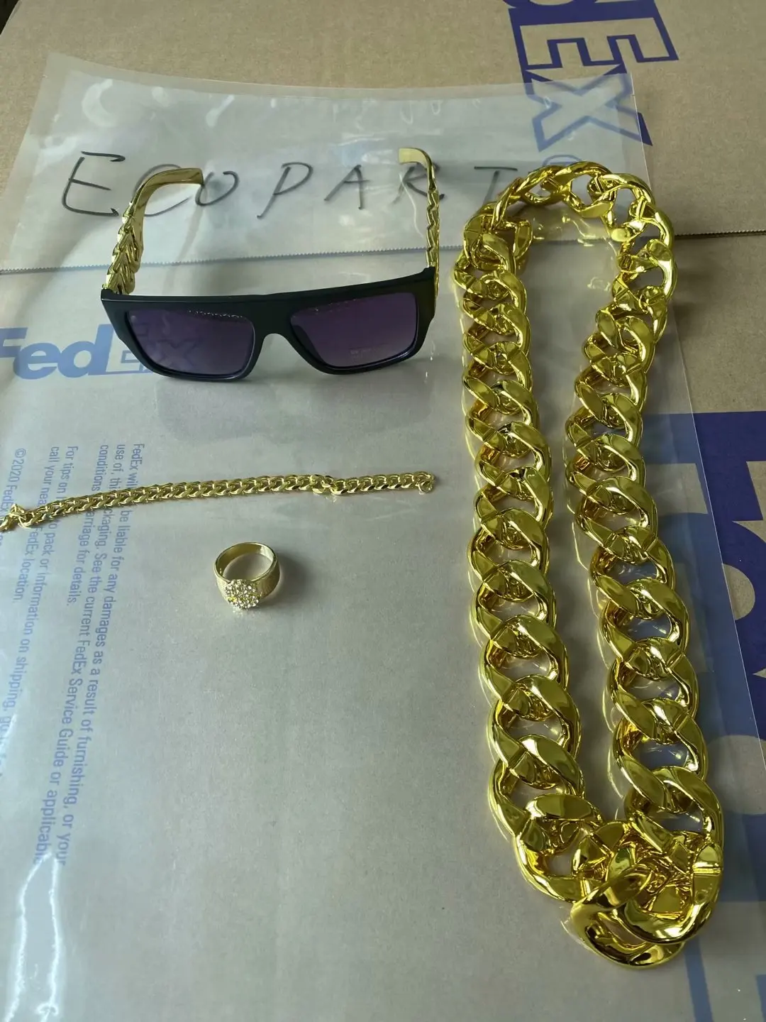 Faux 18k Fake Gold Rope Chain Party City Pack 80s 90s Hip Hop